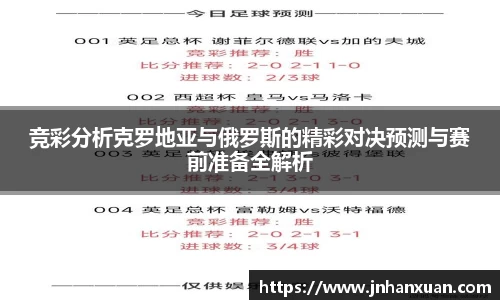 竞彩分析克罗地亚与俄罗斯的精彩对决预测与赛前准备全解析